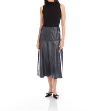 Fifteen Twenty Bronwyn Faux Leather Skirt in navy - women's skirt