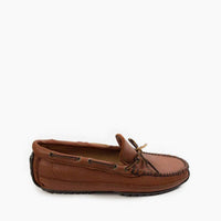 MINNETONKA Men's Moonhide Weekender Classic Moccasins in carmel - men's loafer - detail view