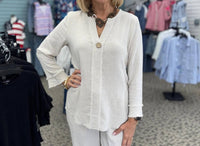 Multiples - V-neck Pullover Top - Plus