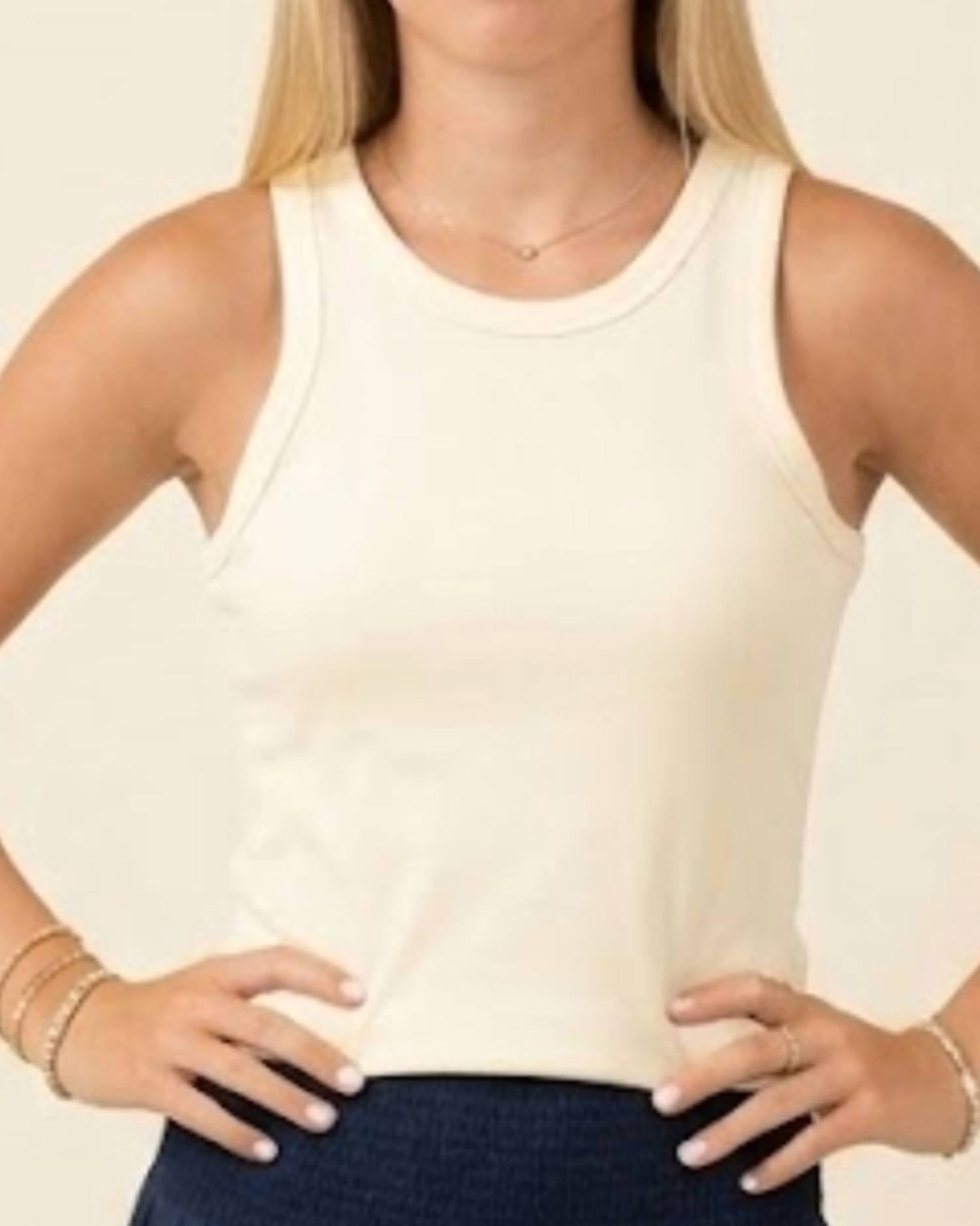 Karlie - Solid Ribbed Tank