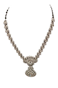 Donna Vinci Women's J124 Necklace And Earrings Jewelry Set in clear - women's jewelry - detail view