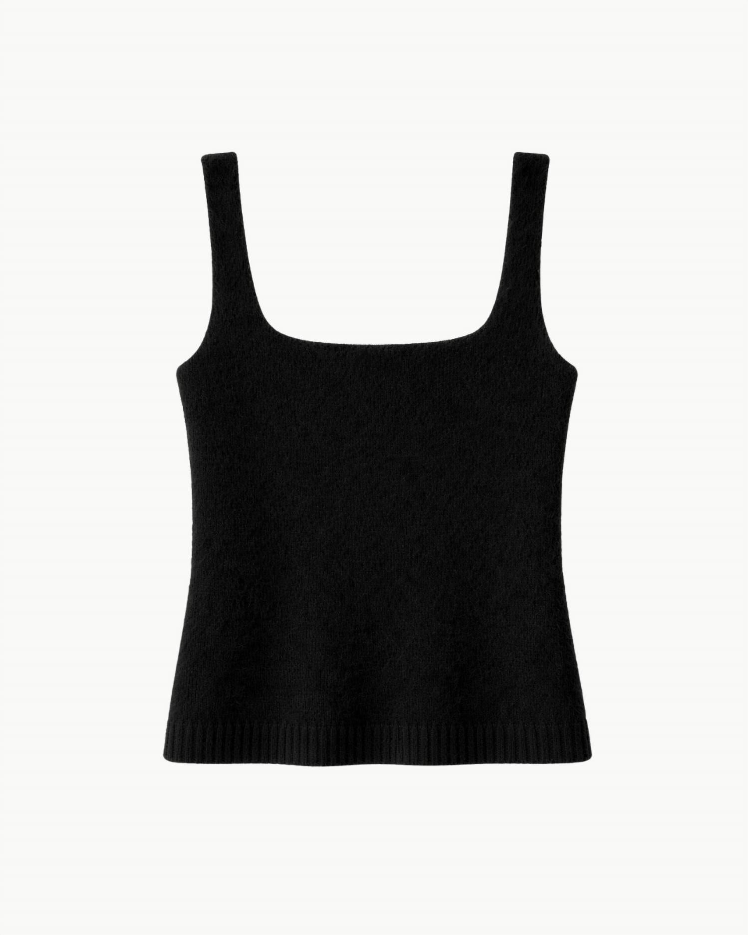 Autumn Cashmere Brushed Square Neck Tank Top in night - women's tank top - alternate view