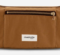 Rivedroite Paris Women's Charlot Micro Waxed Canvas Handbag in hazelnut - women's bag - detail view