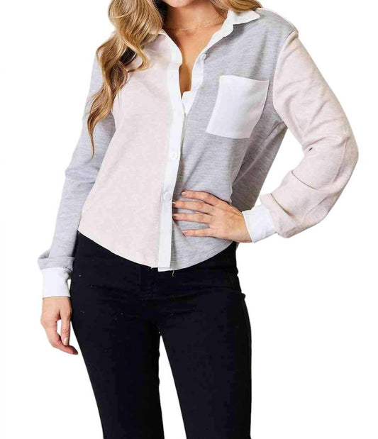 Double Take - Contemporary Chic Color Block Top