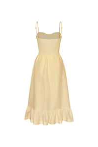 Andres Otalora - Inspiras Corseted Linen Midi Dress