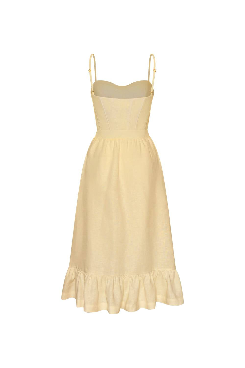Andres Otalora - Inspiras Corseted Linen Midi Dress