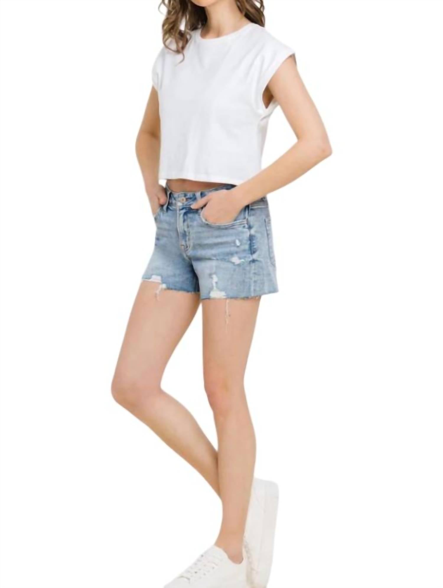 Vervet By Flying Monkey - Mid Rise Holly Shorts - PLUS
