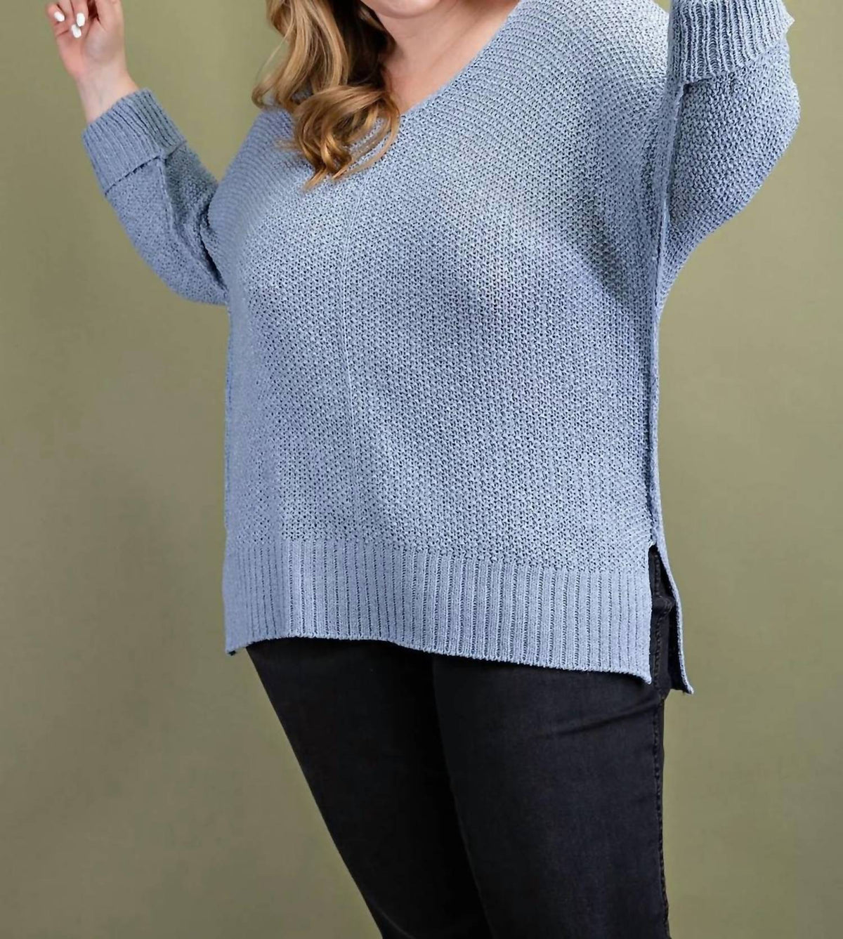 Ee:Some - Vivianne Crewneck Curvey Knit Sweater