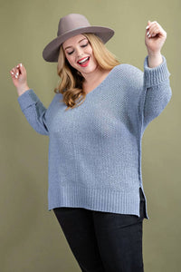 Ee:Some - Vivianne Crewneck Curvey Knit Sweater