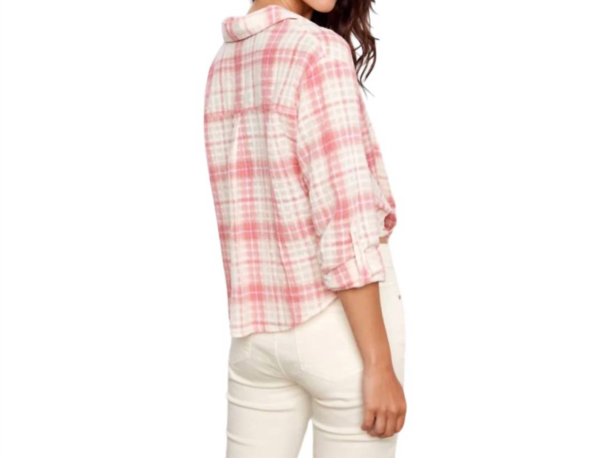 Charlie B - Plaid Cotton Shirt With Front Twist