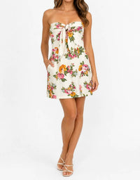 Olivaceous - STRAPLESS FRONT TIE MINI DRESS