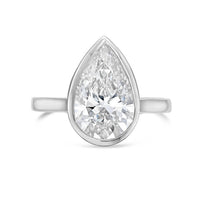 Diana M Jewels - Women's Pear Shape Lab Grown Diamond Bezel Solitaire Ring ( 12.00 Ct)