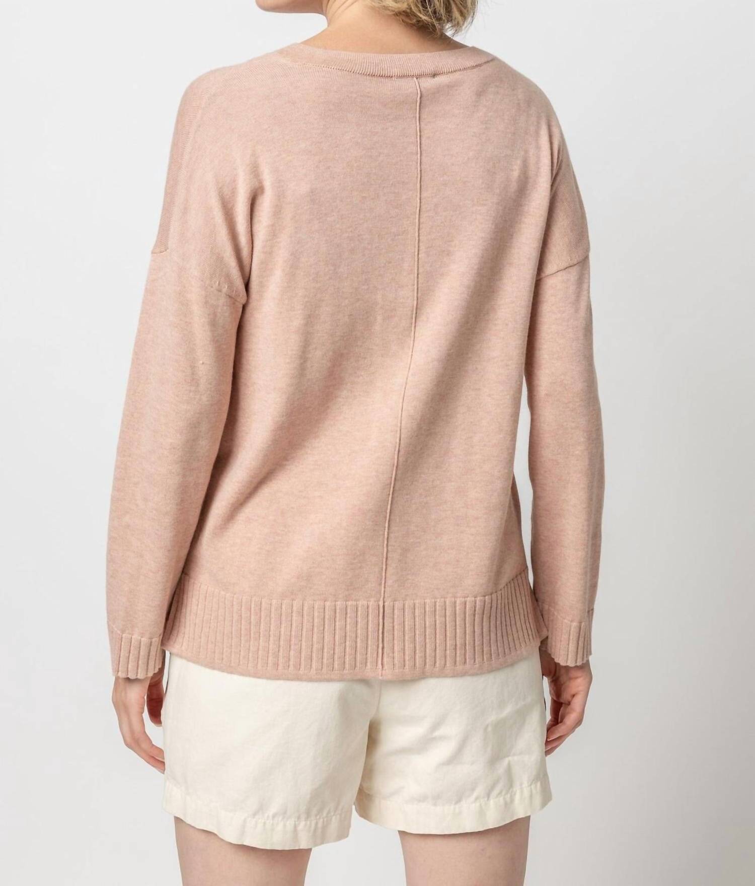 Lilla P - Easy Back Seam Vneck Sweater