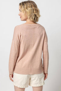 Lilla P - Easy Back Seam Vneck Sweater