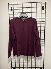 Lilla P Long Sleeve Boyfriend Tee in merlot - women's long sleeve top - alternate view