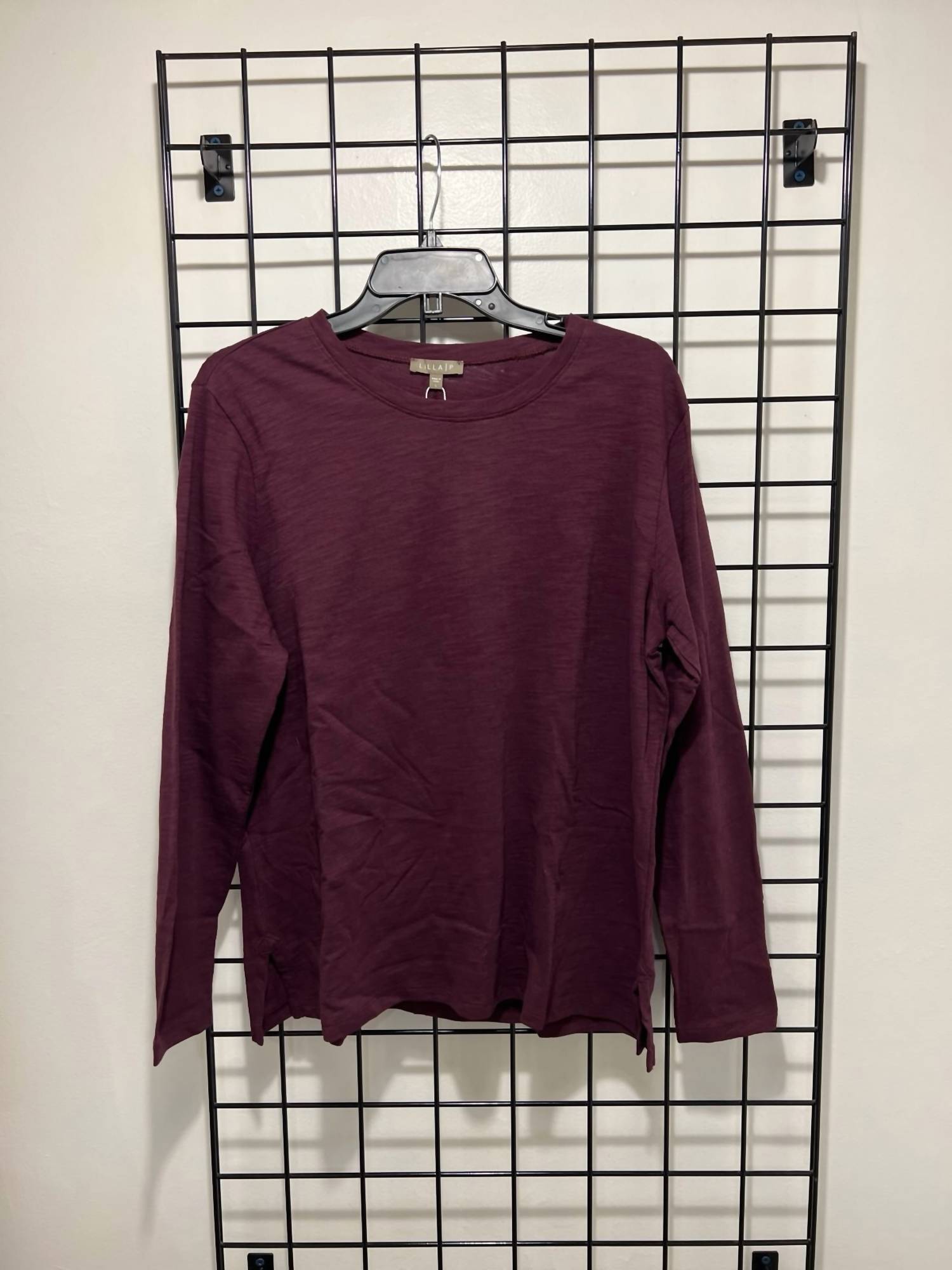 Lilla P Long Sleeve Boyfriend Tee in merlot - women's long sleeve top - alternate view