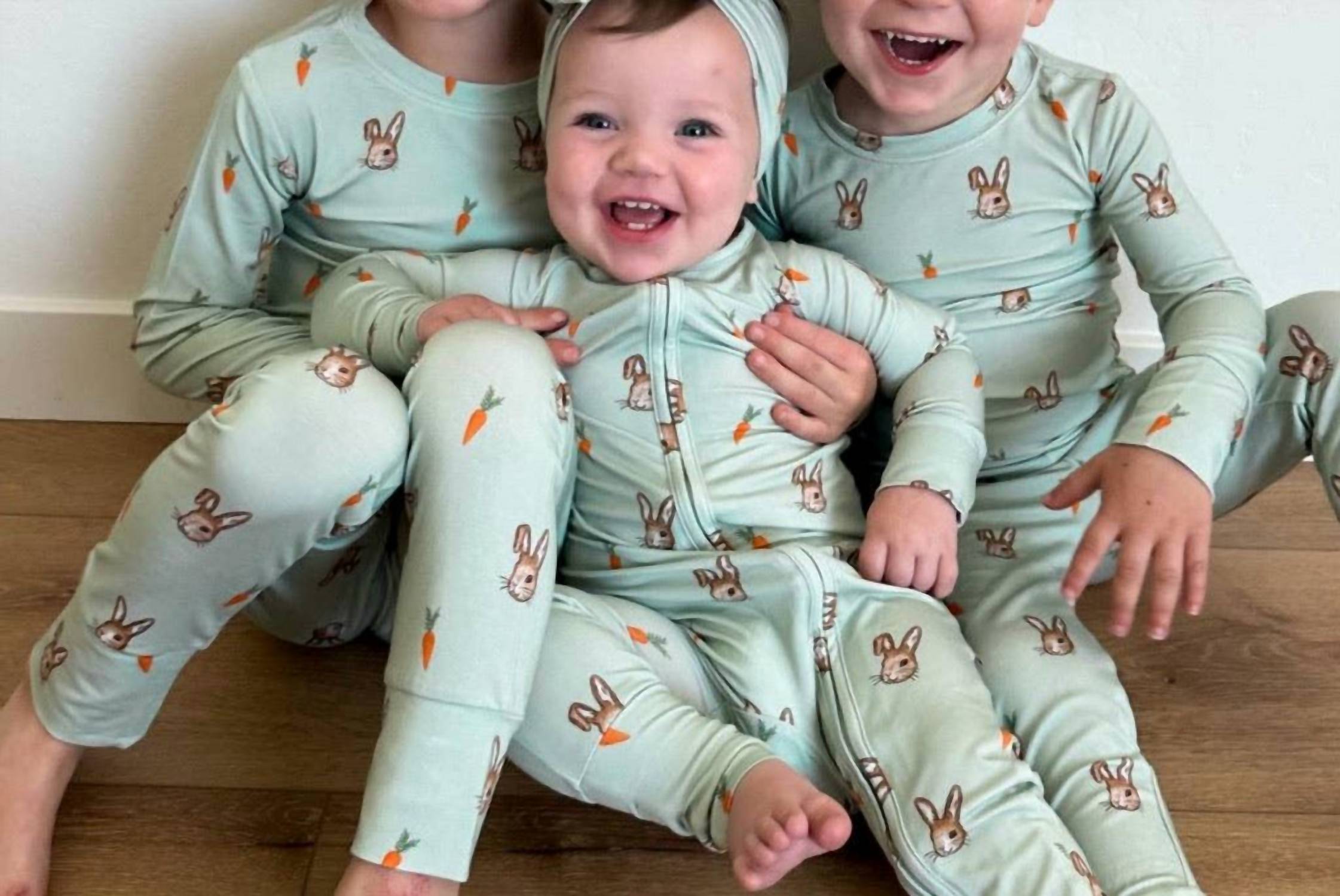 Tyed 'N Knots - Kid's Easter Zip Up Bamboo Pajamas
