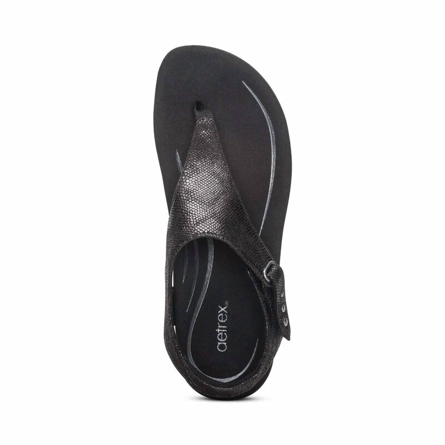 Aetrex - Women's Ellie Adjustable Quarter Strap Thong Sandals
