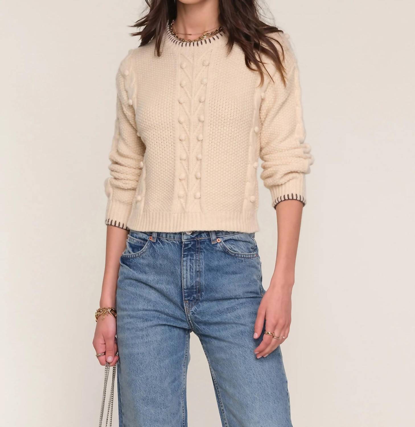 heartloom Jaya Crewneck Sweater in cream - women's sweater