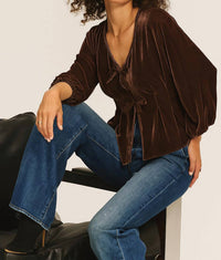 Velvet By Graham & Spencer - Elida Bow Velvet Top