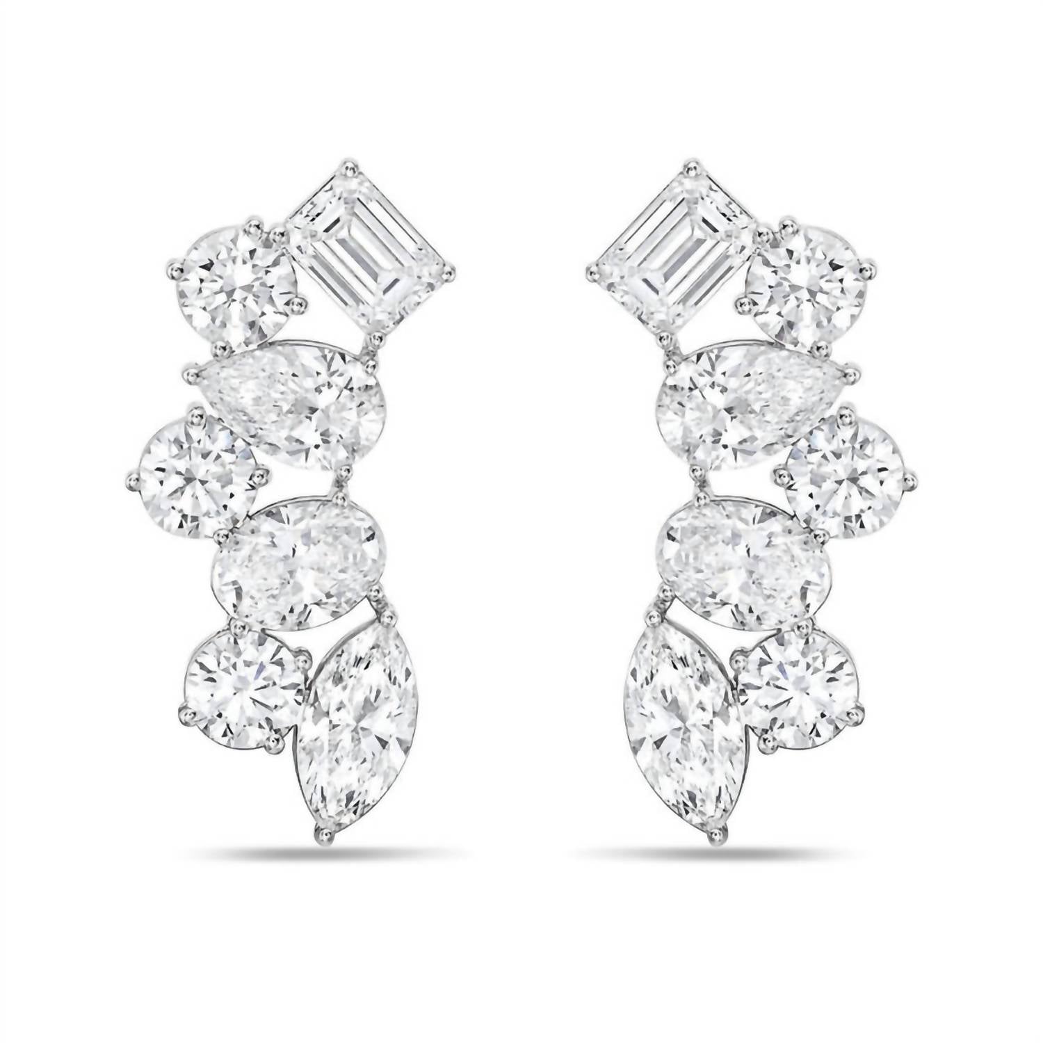 Diana M Jewels - Women's Radiant 6 Carat Diamond Stud Earrings
