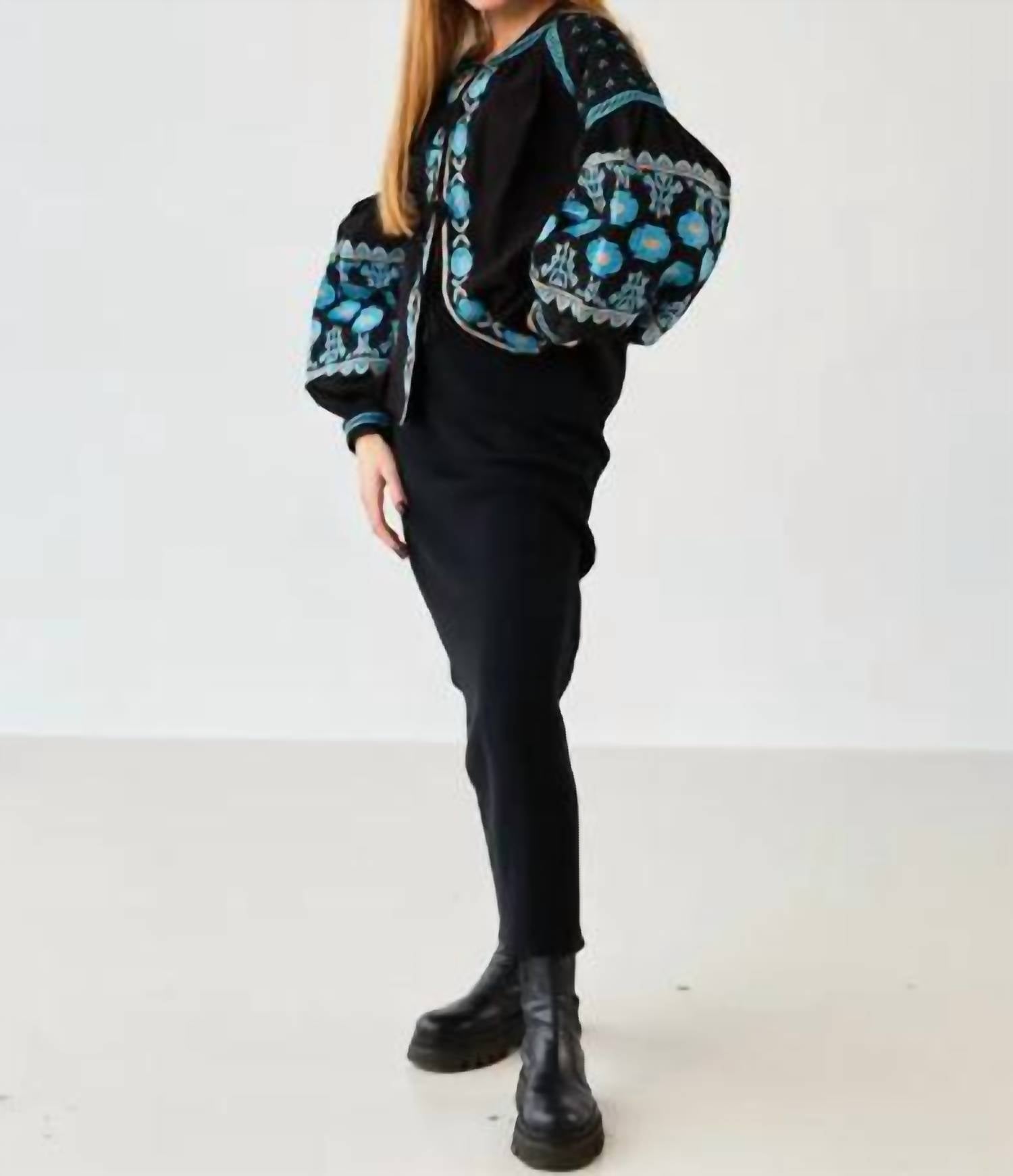 Handmade Originals Ukraine - Embroidered Long Sleeve Sandi Blouse