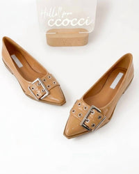 Ccocci - Women's Rivets Pointed Toe Slip-on Flats