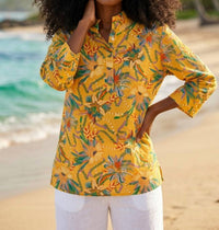 Jude Connally - CRICKET TOP - PEACOCK FLORAL