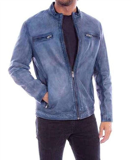 Scully - Men's Slim-fit Denim Soft Leather Jacket