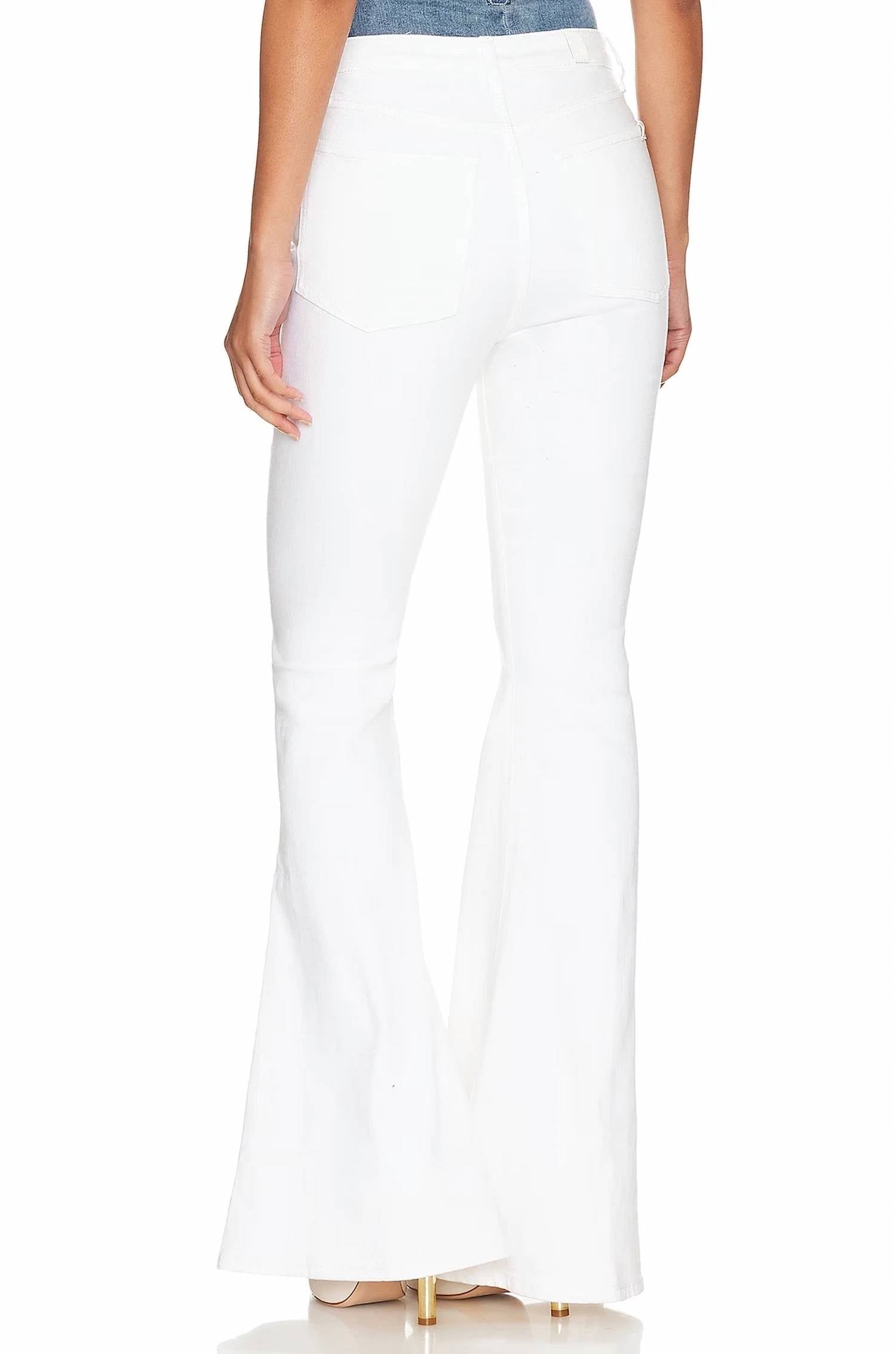 7 For All Mankind - Mega Flare Jeans Clean White Wash