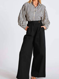 bishop + young Aly Dolman Sleeve Striped Top in navy stripe - women's shirt