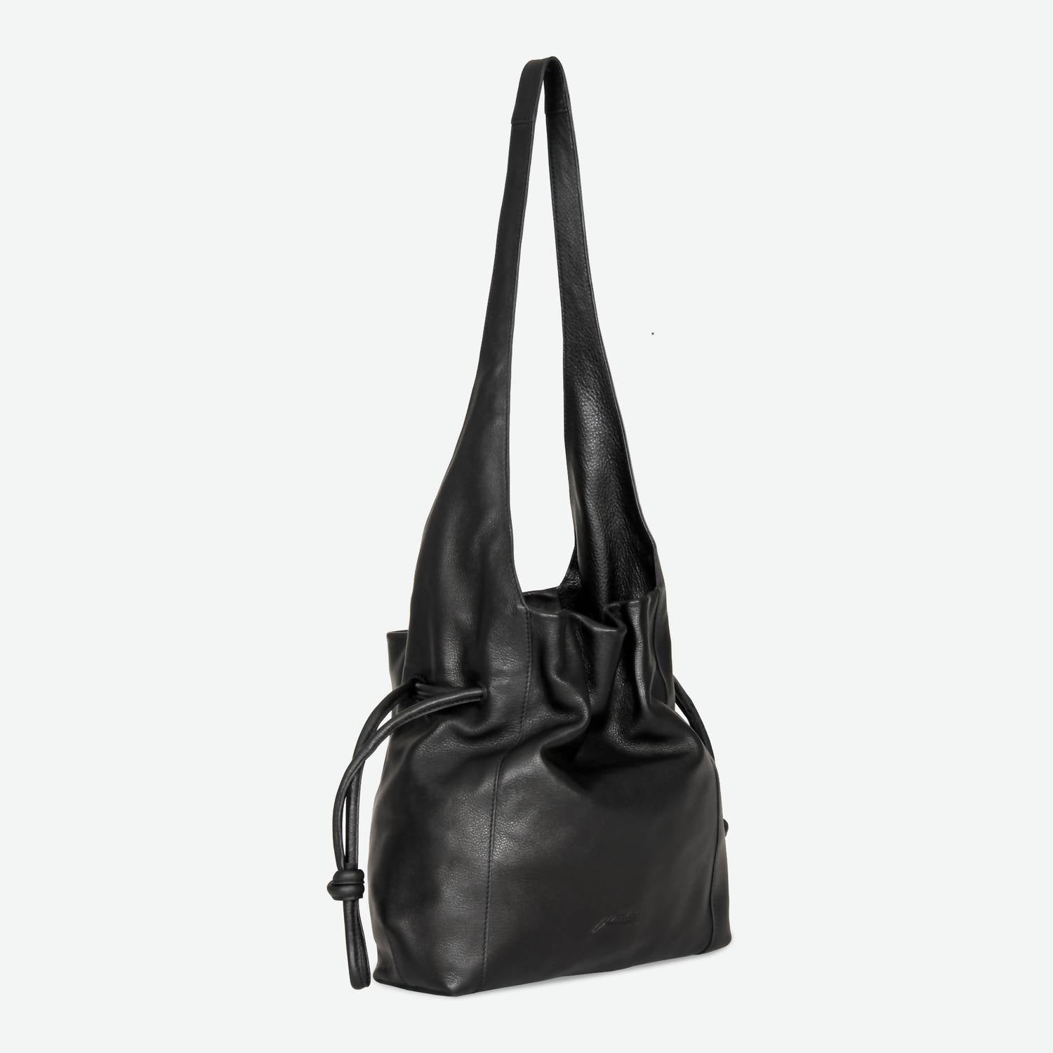 Per Lei New York - Women's Seneca Leather Drawstring Shoulder Bag