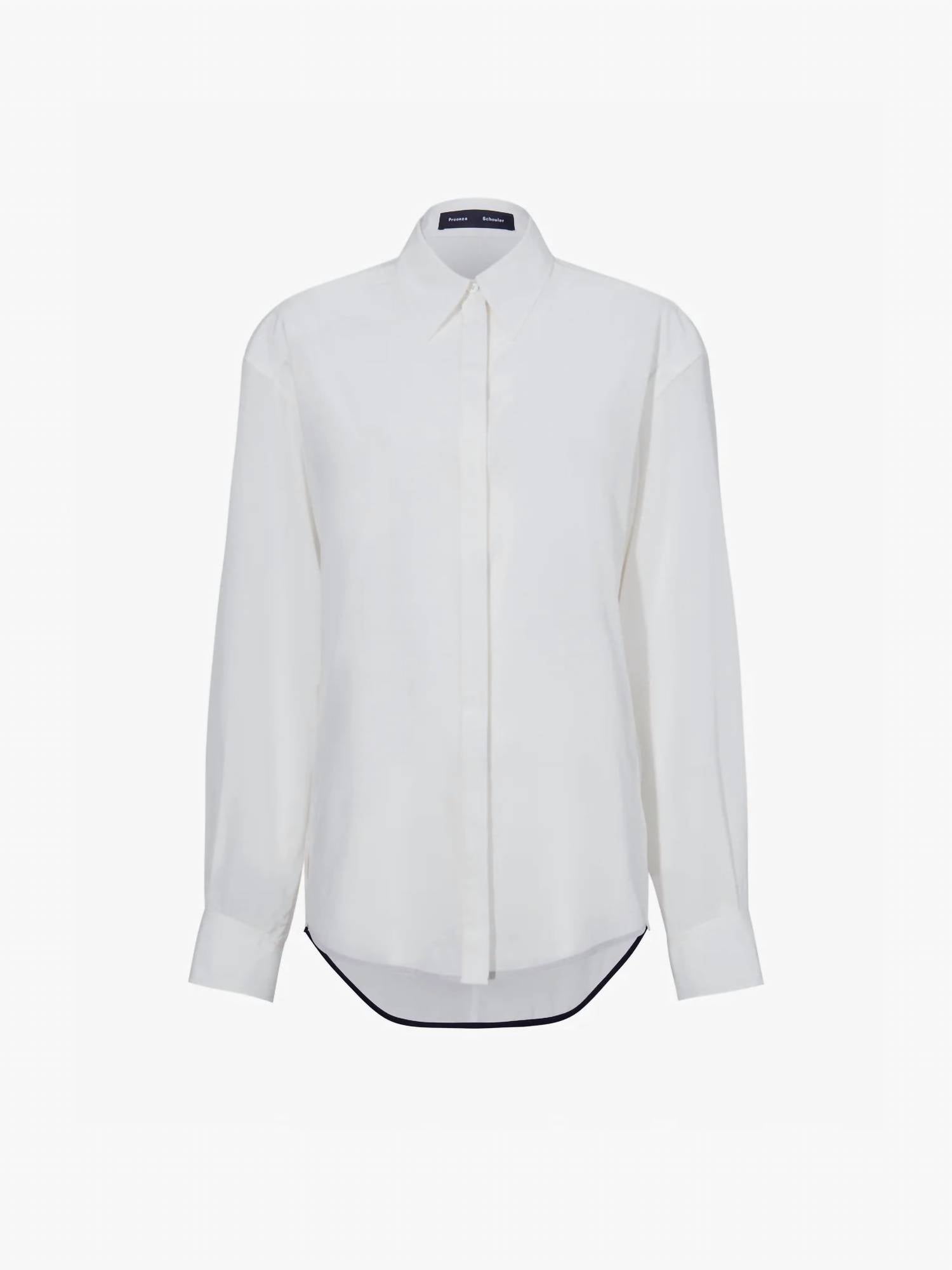 Proenza Schouler Demi Button Down Blouse in bone - women's shirt - view 5
