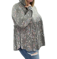 Honeyme - Floral Hooded Babydoll Top
