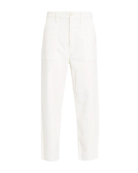 Mother Patch Pocket Private Ankle Fray Pant in cream puffs - women's pants - detail view