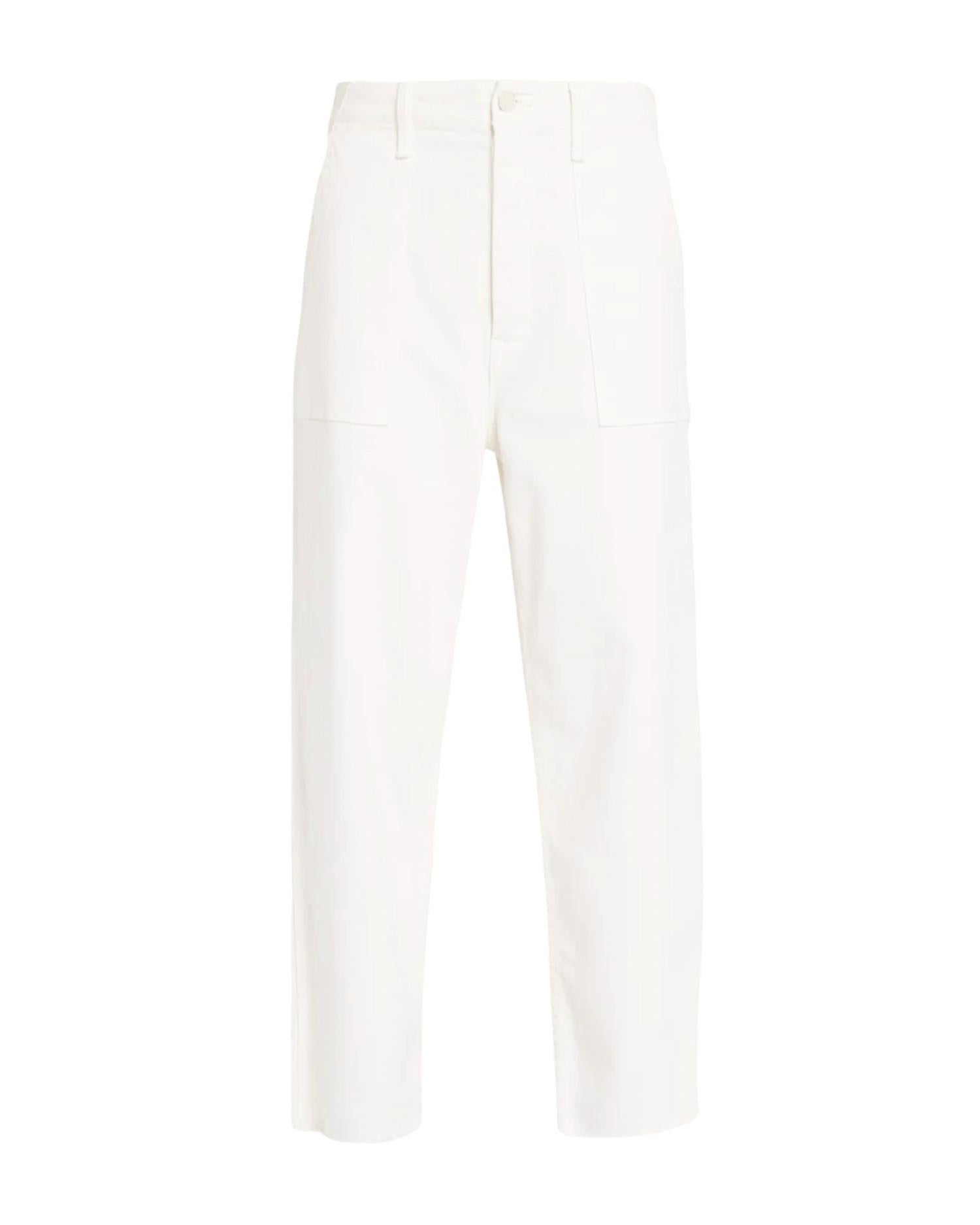 Mother Patch Pocket Private Ankle Fray Pant in cream puffs - women's pants - detail view