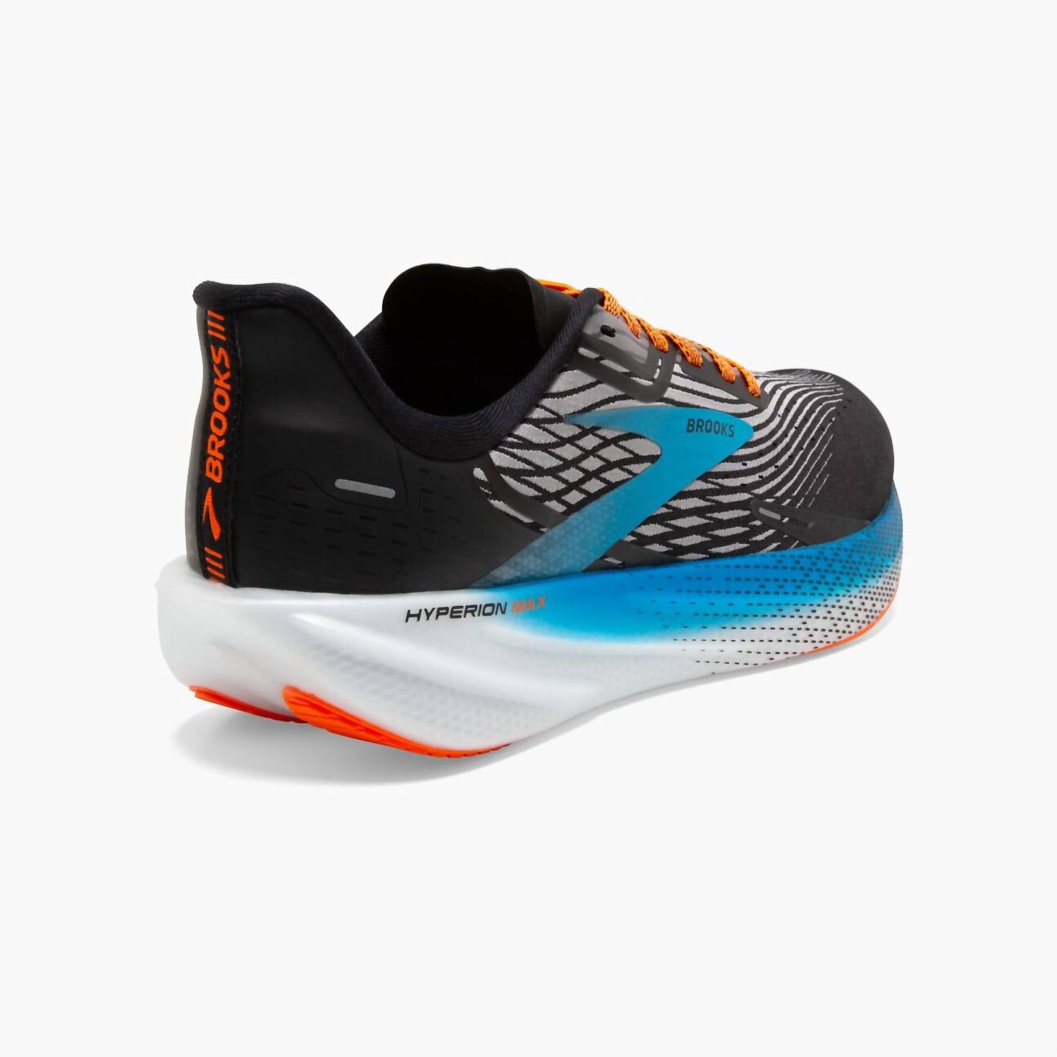 BROOKS Men's Hyperion Max Running Shoes in black grey orange clown fish - men's shoe - view 4