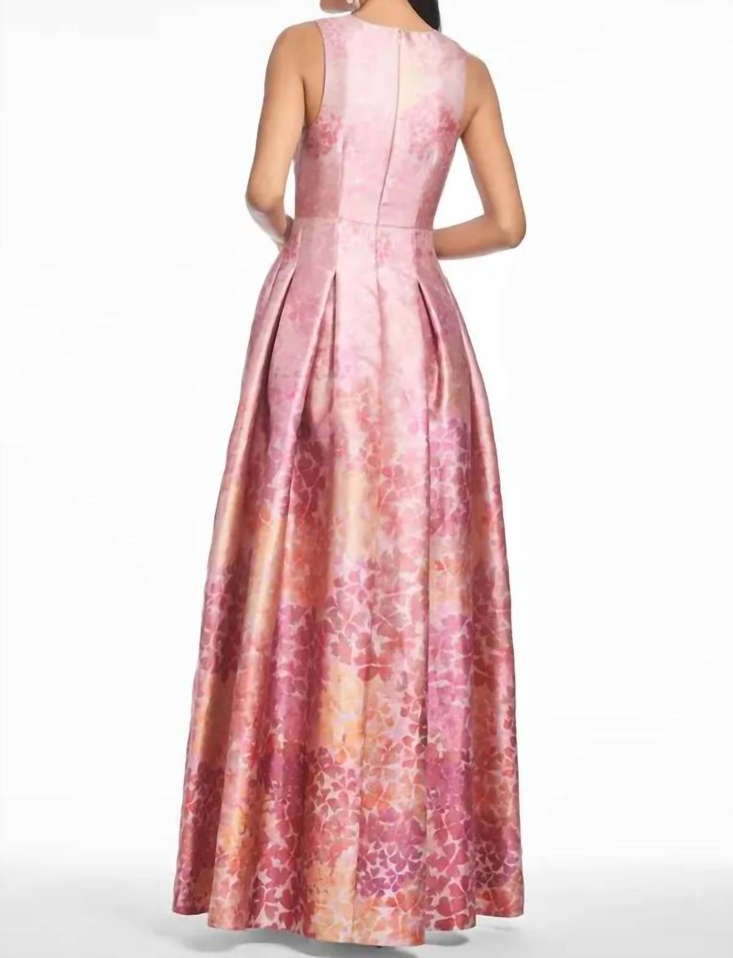 Sachin & Babi - Brooke Floral Mikado V-neck Ball Gown