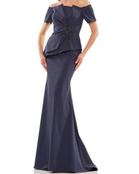 Colors Dress - Off-shoulder Beaded Peplum Mermaid Gown