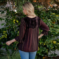 Young Threads - Vintage Bohemian Patchwork Velvet Top