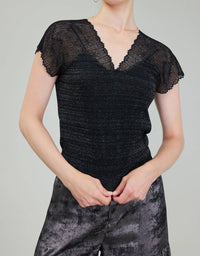 Current Air - Shimmer Lace Top