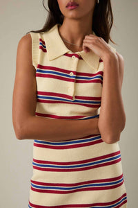 Le Lis - Sleeveless Collared Sweater Dress