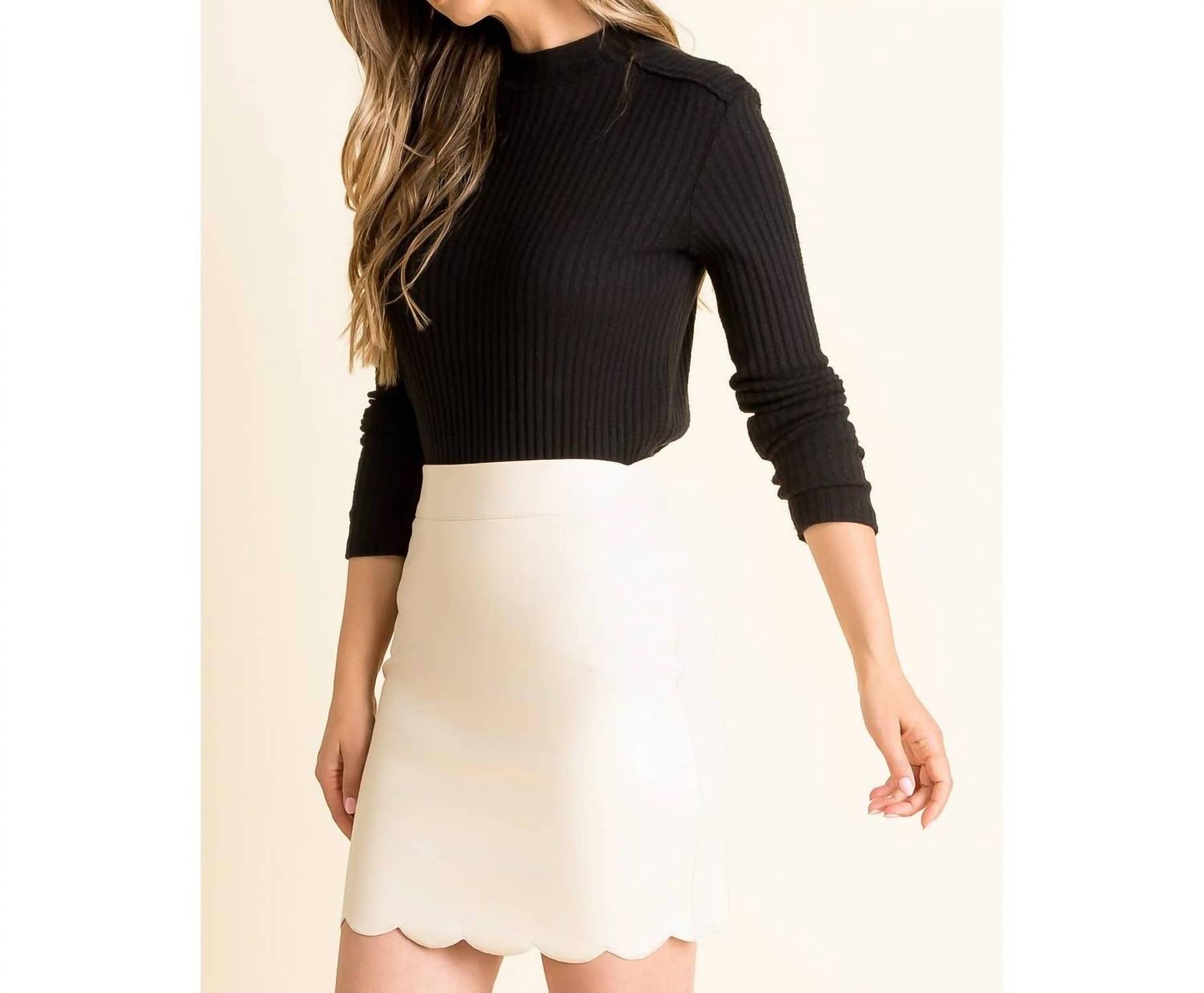 Thml - Leather Scallop Skirt