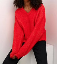 Kaffe - Katrina V-neck Casual Fit Pullover Sweater
