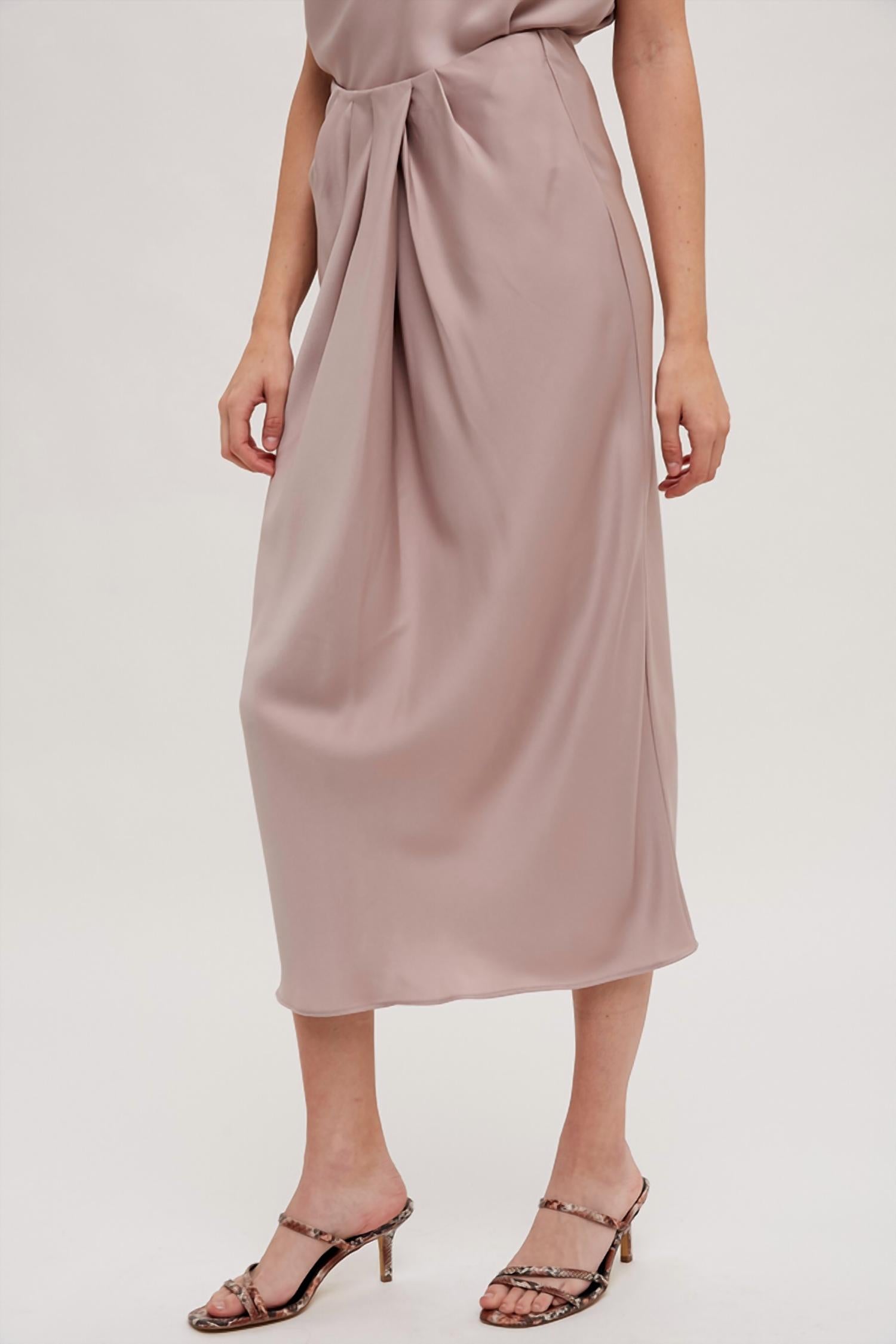 Fun 2 Fun - Easy Days Satin Midi Skirt