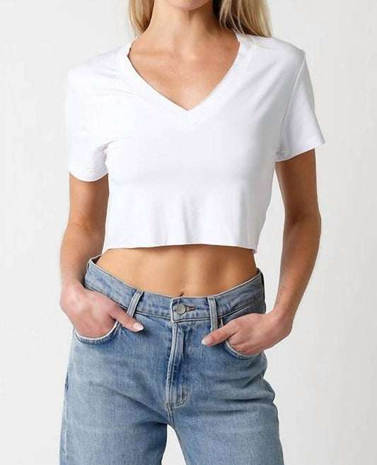 Olivaceous - Alana Cropped V Neck Tee