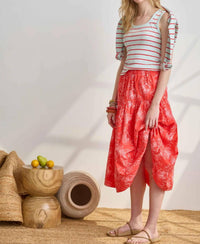 Lilla P - Poplin Yoke Midi Skirt