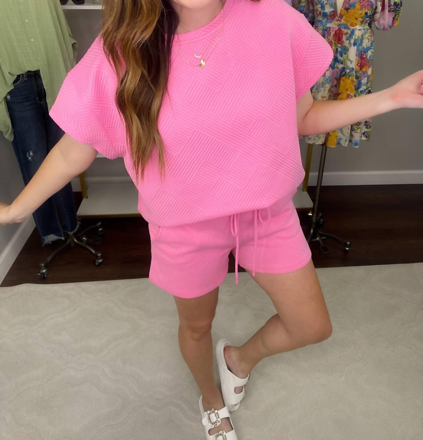 See And Be Seen - Call My Jet Textured Shorts