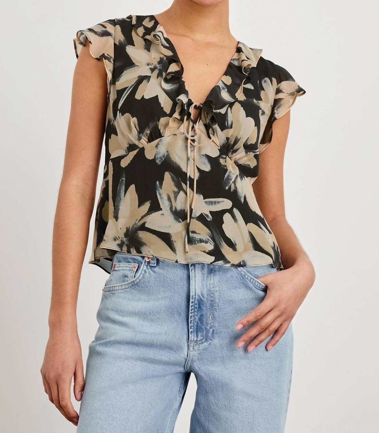 Rails - Carmine Chiffon Ruffles Top
