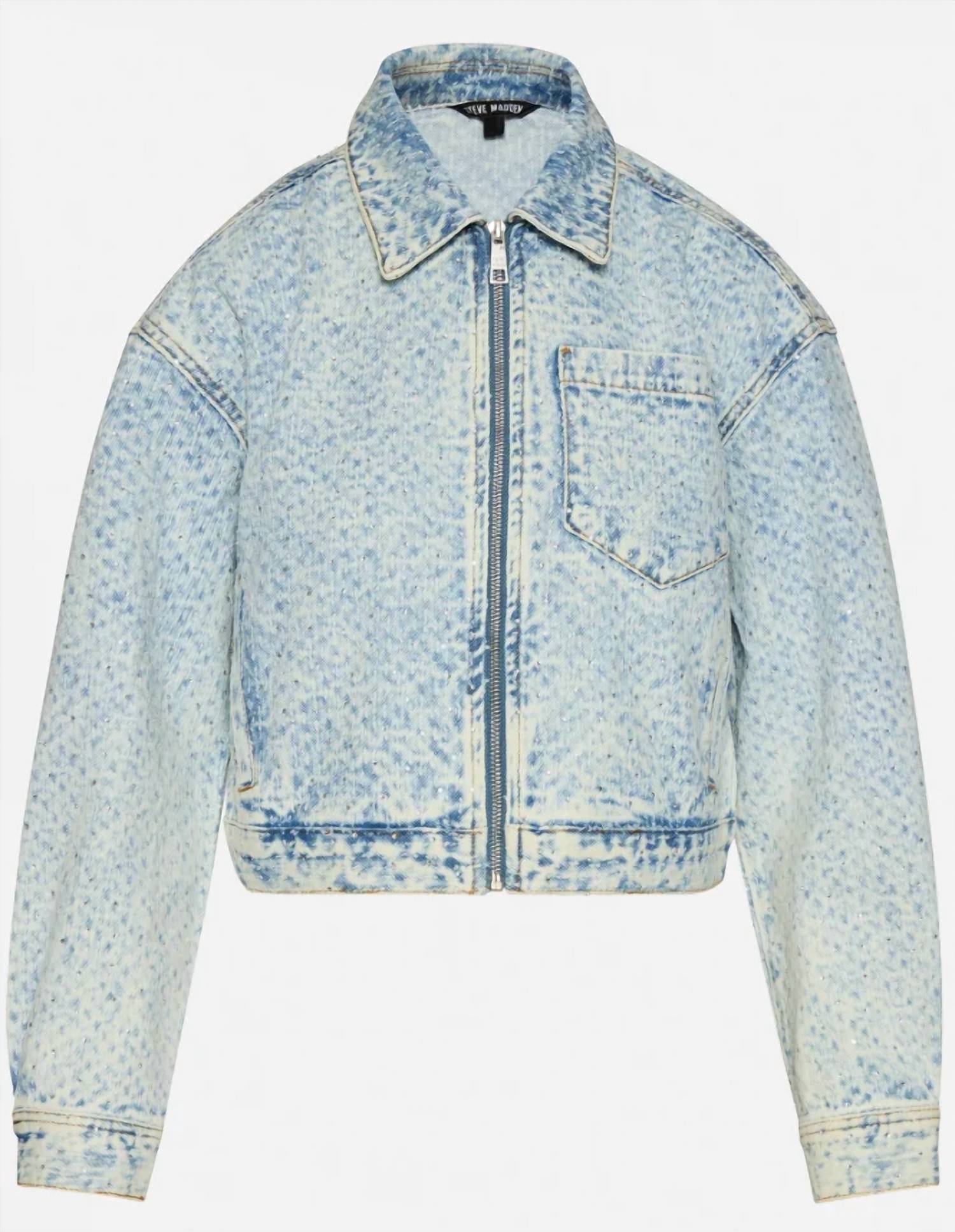 Steve Madden - Glacia Rhinestone Denim Jacket